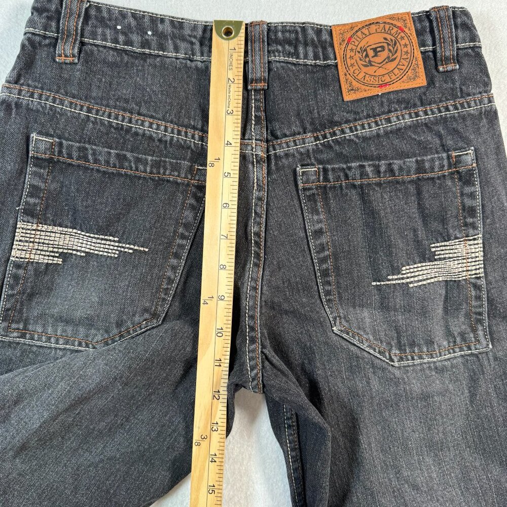 Phat Farm Jeans Womens 18 Black Straight Leg High Rise Dark Wash - Picture 10 of 11